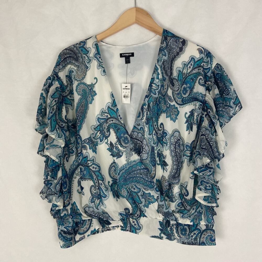 NWT Express V Neck Crop Top Size Large